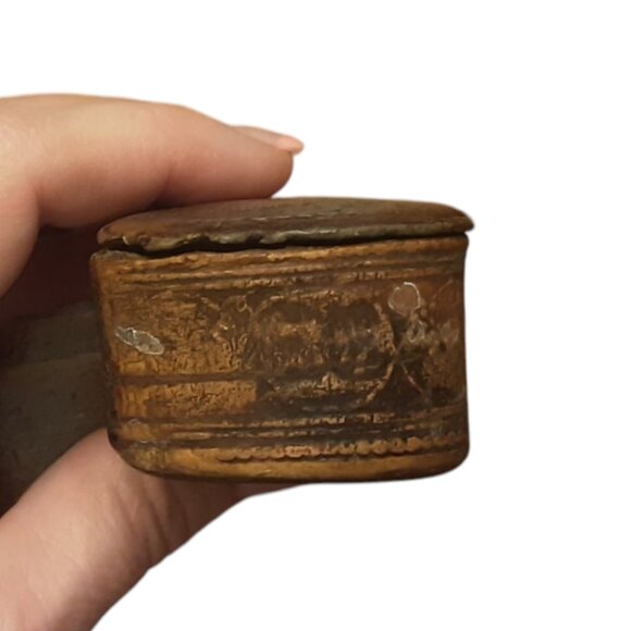 Antique Birch Bark Wooden Snuff Box. Sweden. 19th Century - Picture 5 of 10